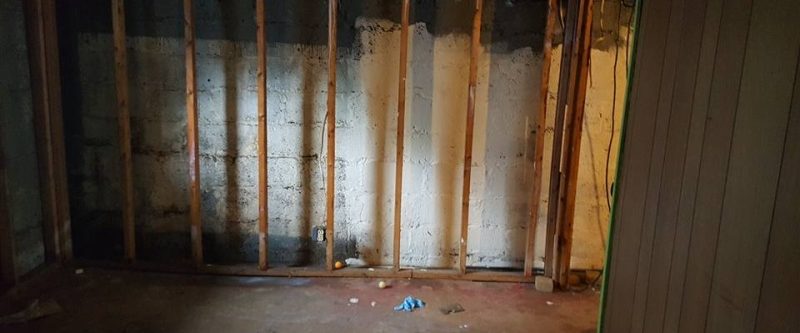 Basement waterproofing project